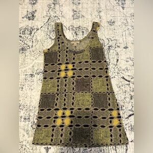 Burberry women Yellow and Black pattern dress xs-s nwot